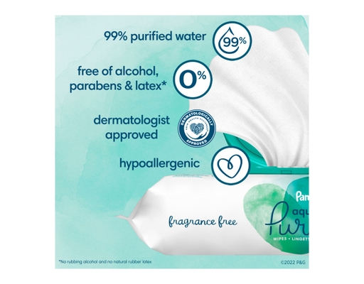 Pampers Aqua Pure Fragrance Free Baby Wipes 56 ct (13-pk)