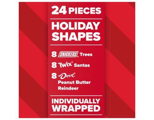 Snickers, Twix & Dove Chocolate Holiday Shapes Christmas Candy Bars ...