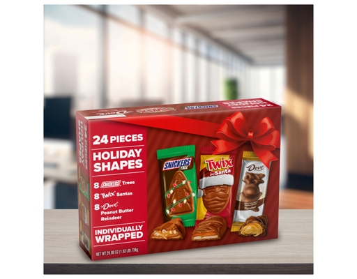 Snickers, Twix & Dove Chocolate Holiday Shapes Christmas Candy Bars ...