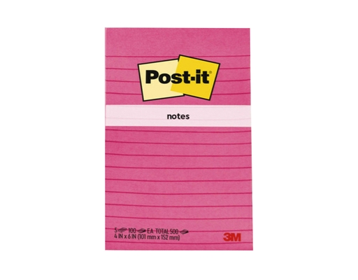 Post-It 4'' x 6'' Lined Notes Pads Pastel 100 ct (5-pk)