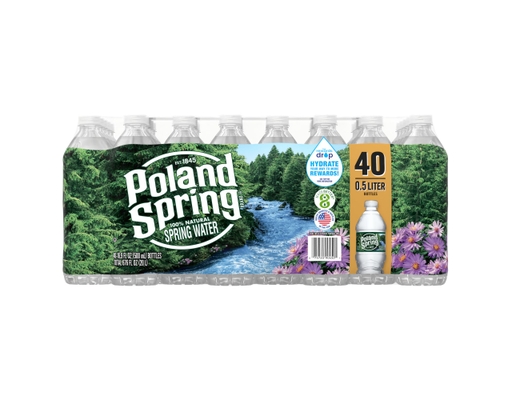 Poland Spring 100% Natural Spring Water 16.9 oz (40-pk)