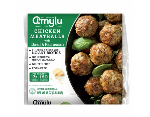 Amylu ABF Chicken Meatballs with Parmesan & Basil, 46 oz
