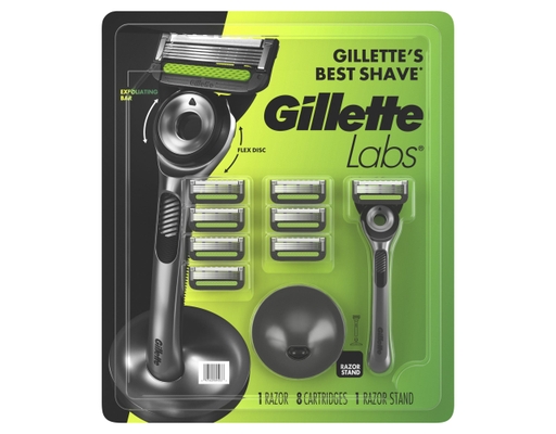 Gillette Labs with Exfoliating Bar Shaving Razor for Men, 1 Handle