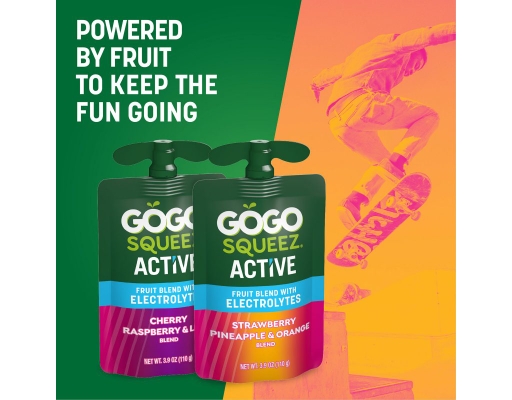 GoGo squeeZ Active Fruit Blend with Electrolytes Variety Pack 3.9