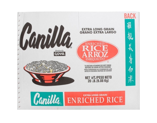 Goya Canilla Extra Long Grain Enriched Rice 20 Pound