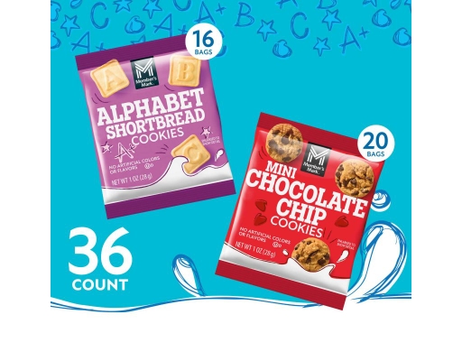 Members Mark Mini Cookies Variety Pack, 1 oz., 36 pack