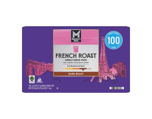 Member's Mark French Roast Coffee Pods, 100 count