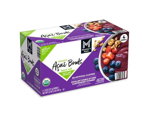 Member's Mark Organic Acai Bowl, Frozen, 8 oz., 4 count