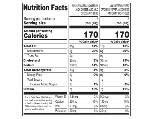 Cheese and Cracker Snacks, 12 pack Member's Mark image 1