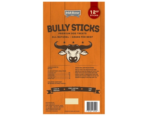 Irish Rover Beef Bully Sticks, 12 Inch, 16 oz.