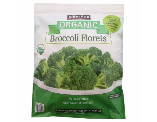 Kirkland Signature Organic Broccoli Florets, 1 lb, 4-count