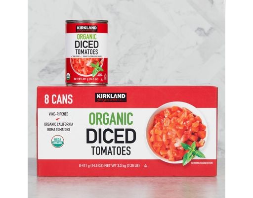 Kirkland Signature Organic Diced Tomatoes, 14.5 oz package, 8 count