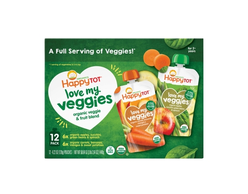 Tot Love My Veggies Variety Pack, 12 count Happy Family Organics image 0