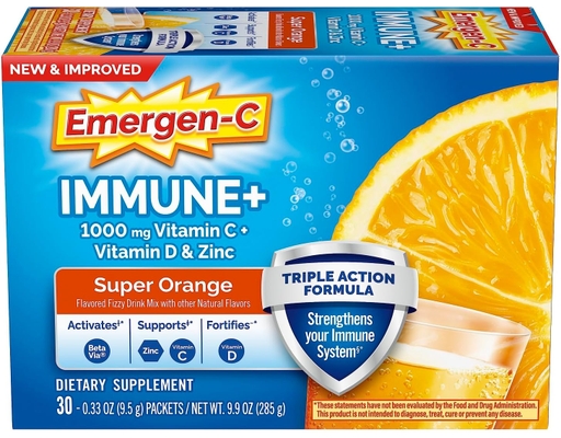 Immune+ Formula, 0.33 oz, Super Orange, 30 Packets