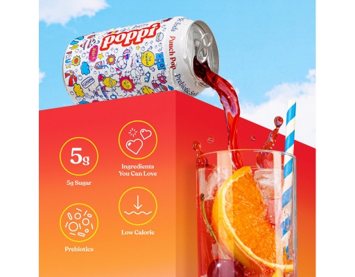 poppi Prebiotic Soda Punch Pop 12 fl. oz., 15 pack