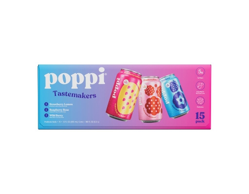 Poppi Prebiotic Soda Tastemakers Variety 12 fl. oz., 15 pack