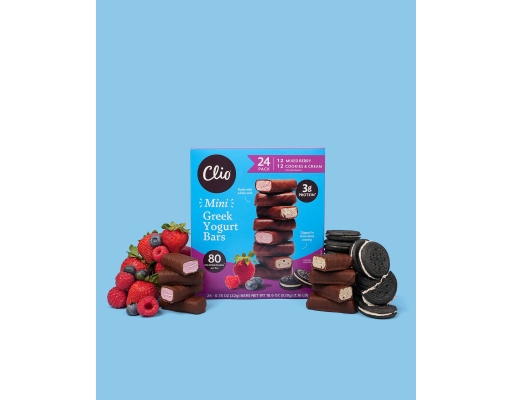 Clio Greek Yogurt Mini Bars, Variety Pack, 24 count