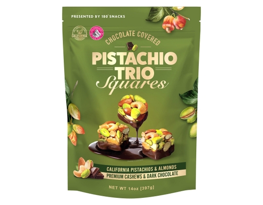 180 Snacks Chocolate Covered Trio Pistachio Squares,14 oz