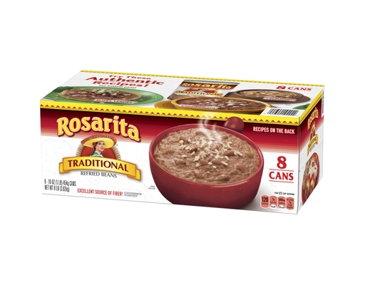 Rosarita Traditional Refried Beans, 8 pack, 16 ounces each