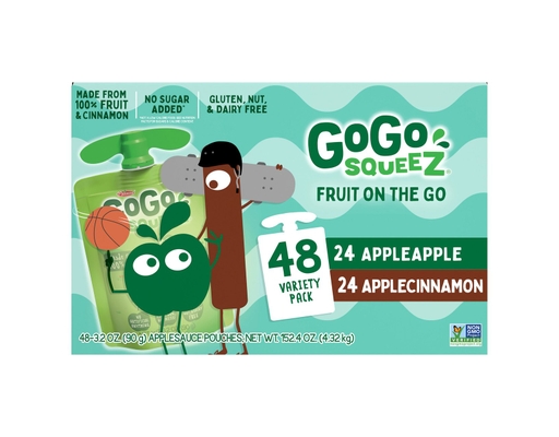 GoGo SqueeZ Applesauce Variety 48 count, 3.2 ounce pouches