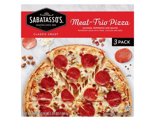 Sabatasso's Meat Trio Classic Crust Pizza, 3 pack 21.68 oz
