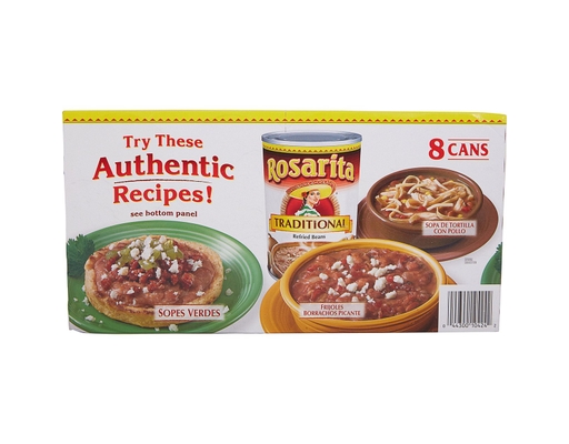 Rosarita Traditional Refried Beans, 8 pack, 16 ounces each