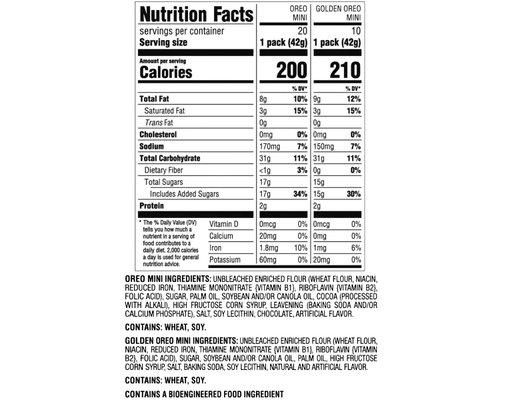 Oreo Mini Cookies Variety Pack 1.5 oz (30-pk)