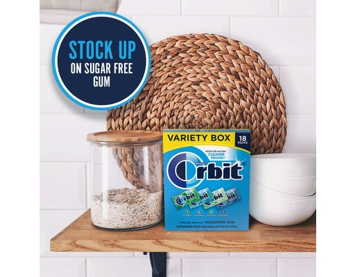 Orbit Mint Sugar Free Chewing Gum, Variety Pack, 18 pack