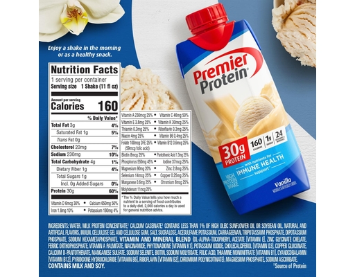 Shakes, Vanilla, 11 fl oz (15-pk) Premier Protein image 1