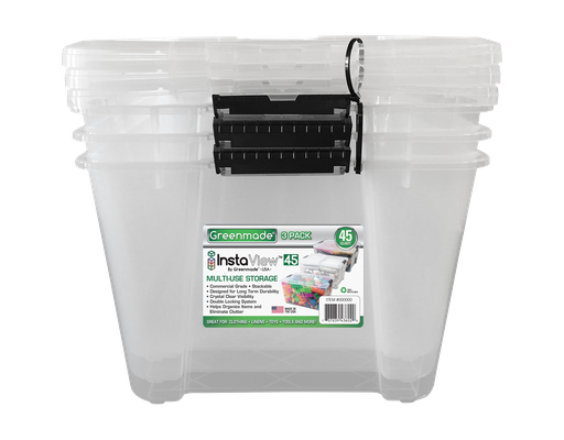 Greenmade InstaView 45 Multi-Use Storage Bin, 45 Quart, Clear, 3