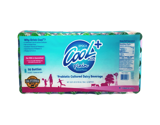 Cool Plus Probiotic Cultured Dairy Beverage, Plain, 2.1 fl oz, 50 count