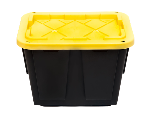 Plastic Storage Bin with Lid, 12 Gallon, Black and Yellow, 2 count Greenmade image 1