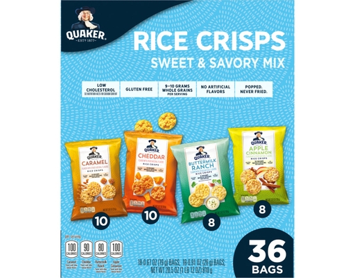 Quaker Rice Crisps, Variety Pack, 36 count