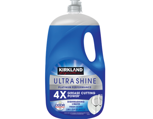 Kirkland Signature Ultra Shine Dishwashing Liquid, Fresh Scent, 90 fl oz