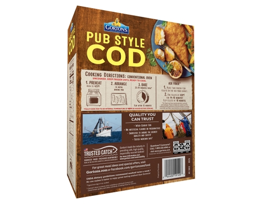 Gorton's Pub Style Wild Caught Cod 100% Whole Fish Fillets, 10 count