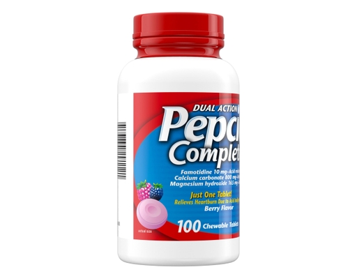 Pepcid Complete Dual Action Acid Reducer Chewable Tablets Berry