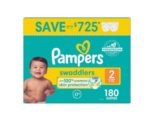 Pampers Swaddlers Baby Diapers Size 2 180 ct