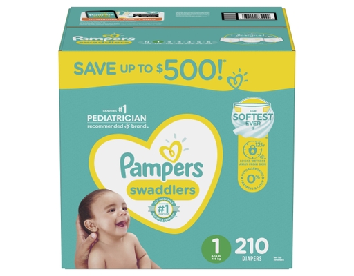 Pampers Swaddlers Baby Diapers Size 1 210 ct