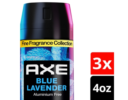 Fine Fragrance Blue Lavender Deodorant Body Spray for Men, 4 oz., 3 pack AXE image 3