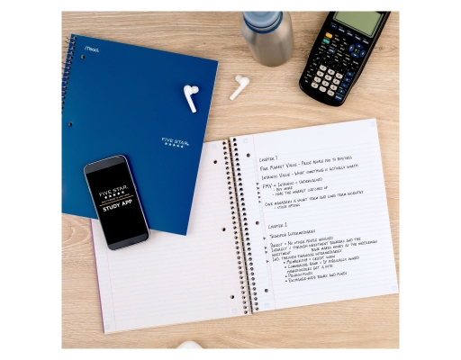Wirebound Notebook Plus Study App, College Ruled, 2 pack Five Star image 6