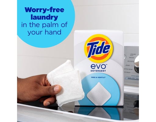 Tide Evo Free & Gentle Laundry Detergent Tiles, 72 count