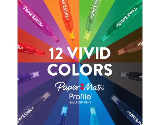 Paper Mate Profile Retractable Ballpoint Pens, Bold (1.4mm), Assorted ...