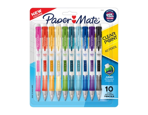 Clearpoint Mechanical Pencils, HB #2 Lead (0.7mm), Assorted Barrel Colors, 10 count Paper Mate image 0