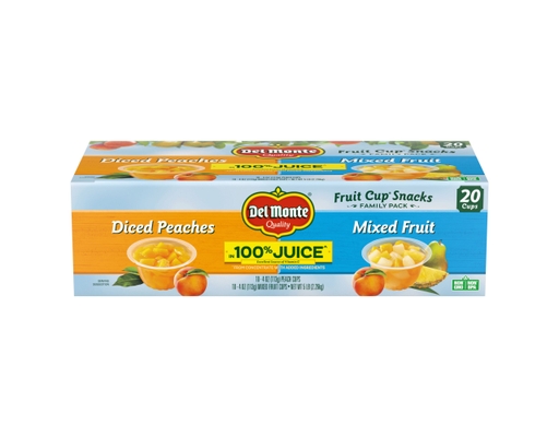 Del Monte Plastic Fruit Cup Variety Pack, Mixed Fruit & Diced