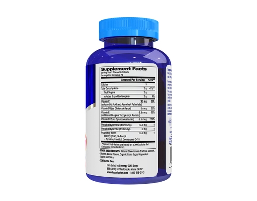 Focus Factor Kids Brain Health Supplement, Chewable Tablets Berry Blast ...
