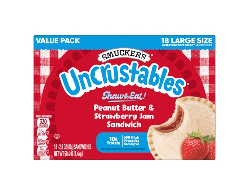 Smucker's Uncrustables Peanut Butter & Strawberry Jam Sandwiches ...