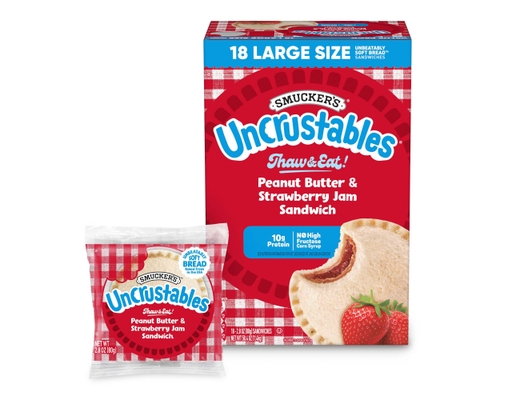 Smucker's Uncrustables Peanut Butter & Strawberry Jam Sandwiches ...