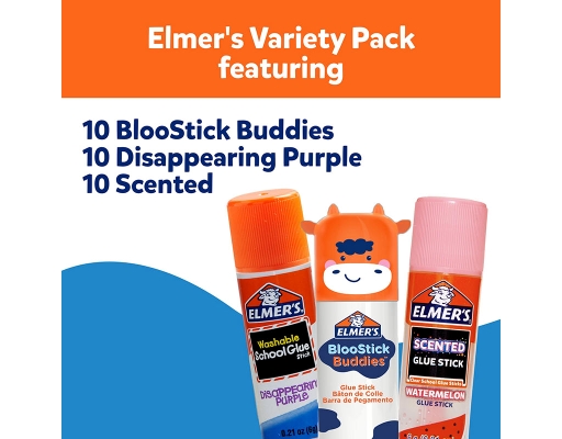Glue Stick Variety Pack, Assorted, 30 count. Elmer's image 2