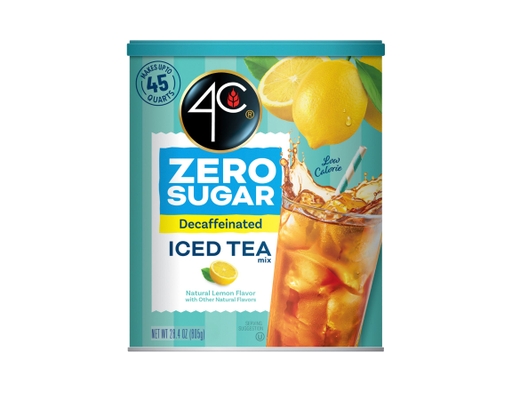 4C Zero Sugar Decaffeinated Iced Tea Mix, Makes 45 Quarts, 28.4 oz.