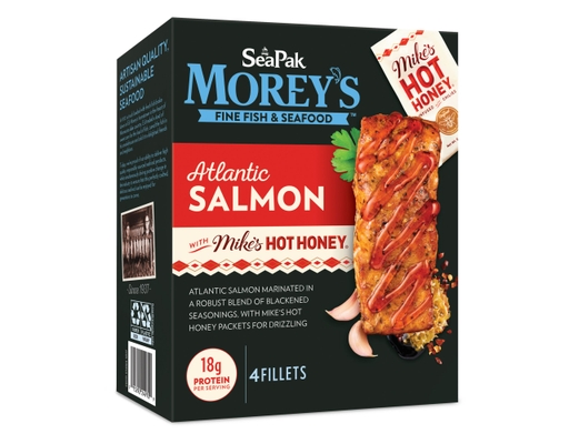 SeaPack Wild Salmon with Mike's Hot Honey, 4 Fillets, Individually ...